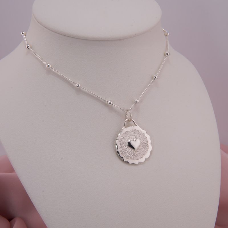 Preview: Herzanhänger mit Anker/Kugelkette